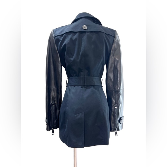 Burberry London Leather-sleeved Cotton-gabardine Trench Coat - Picture 2 of 8